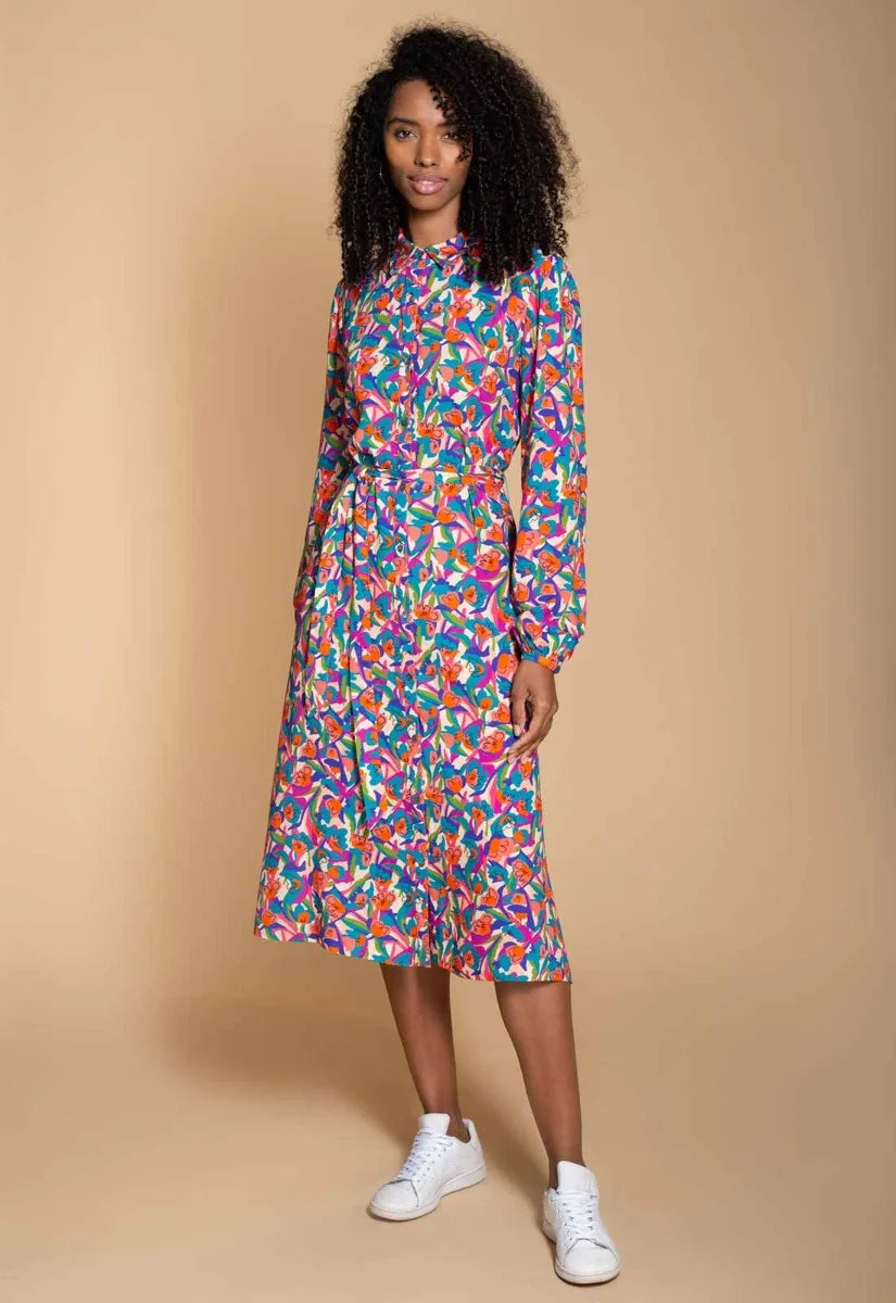 Hide The Label Pink Acacia Print Midi Dress