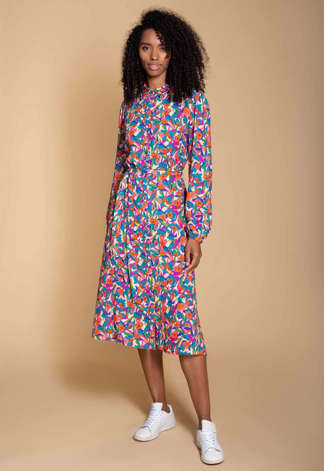 Hide The Label Pink Acacia Print Midi Dress-0