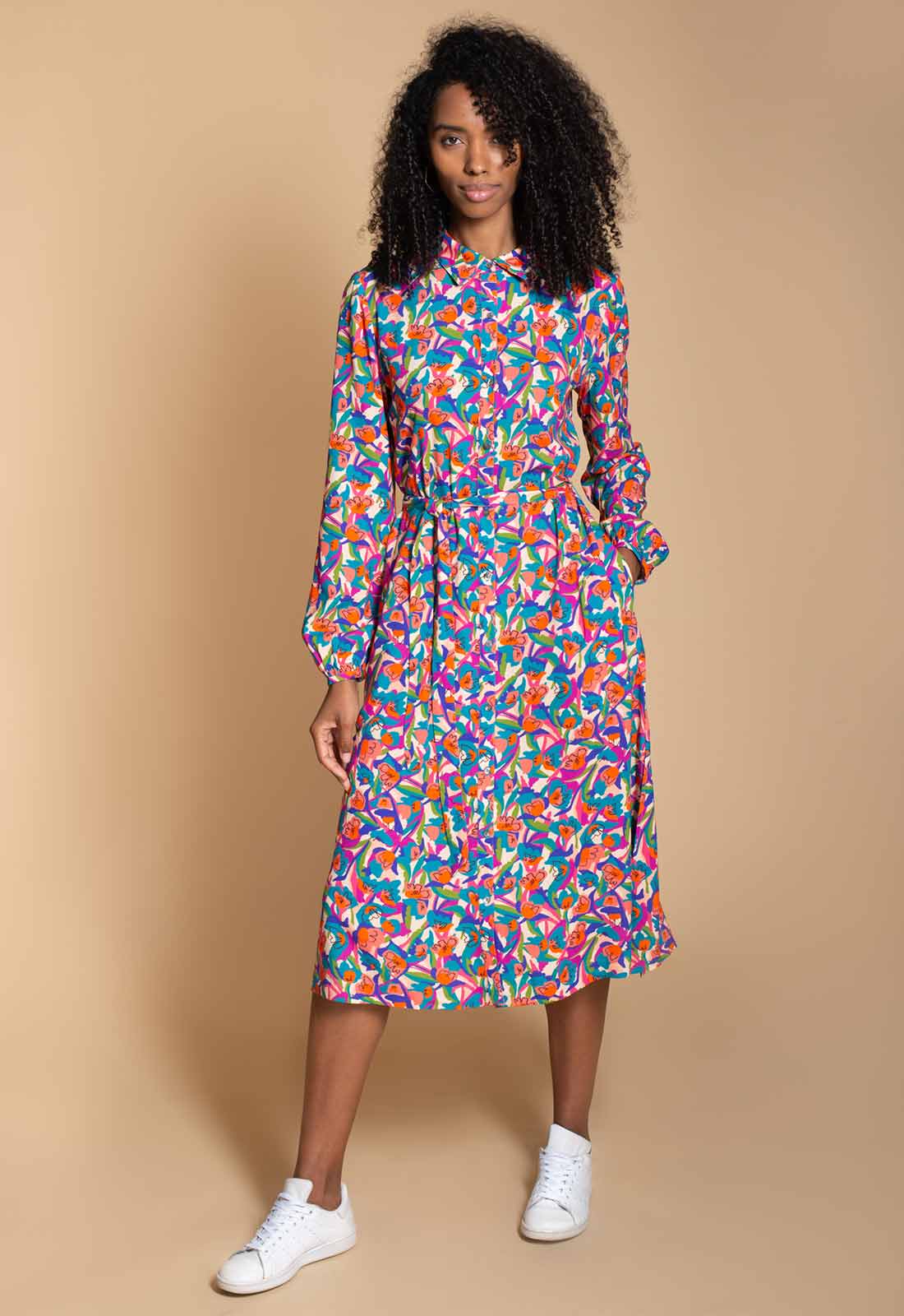 Hide The Label Pink Acacia Print Midi Dress-114623