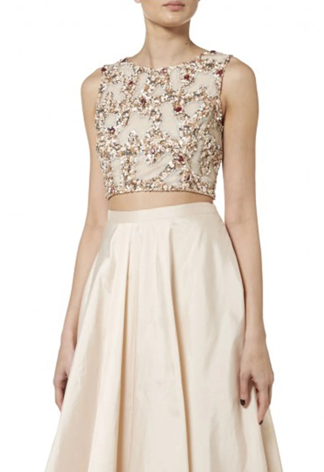 Raishma Embellished Crop Top in Blush-13130