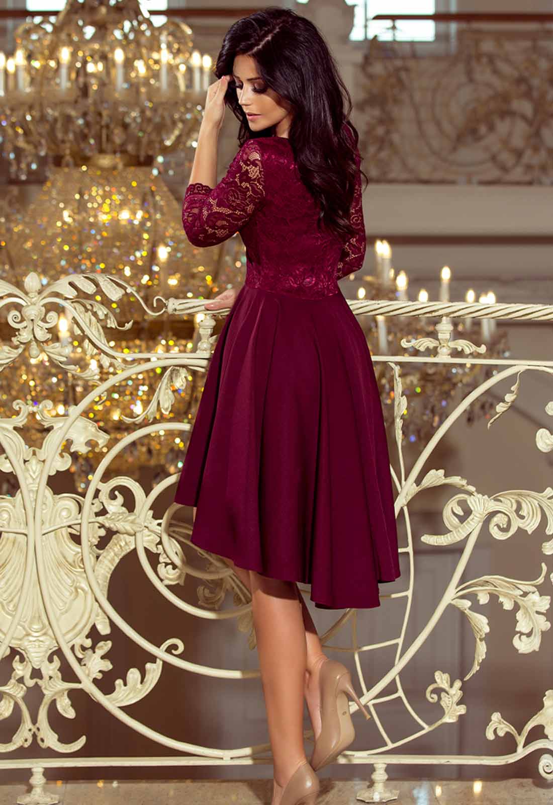 LBD Exclusive Burgundy Nicolle Party Dress-106112