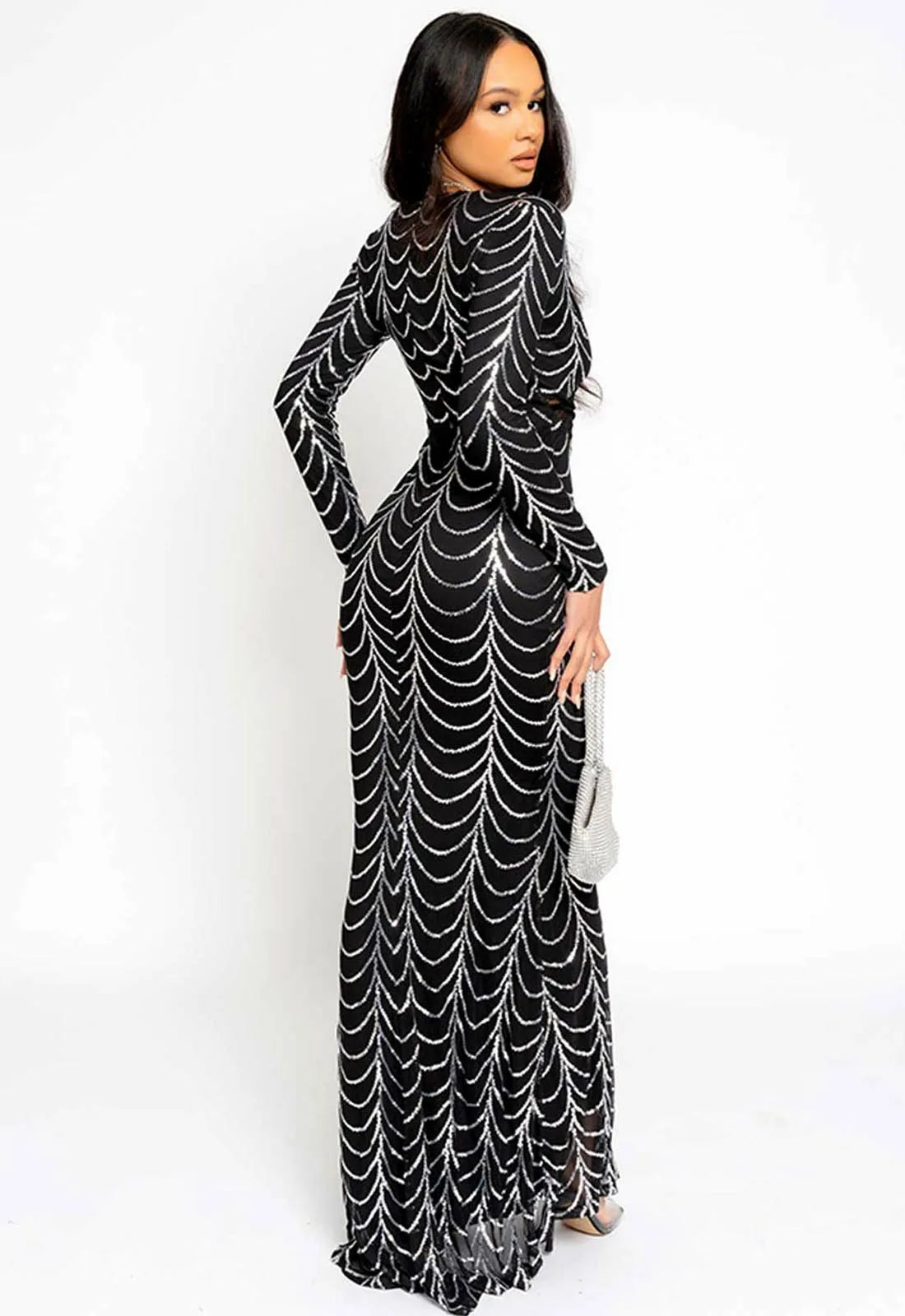 Nazz Collection Silver Darkest Secret Maxi Dress-112402