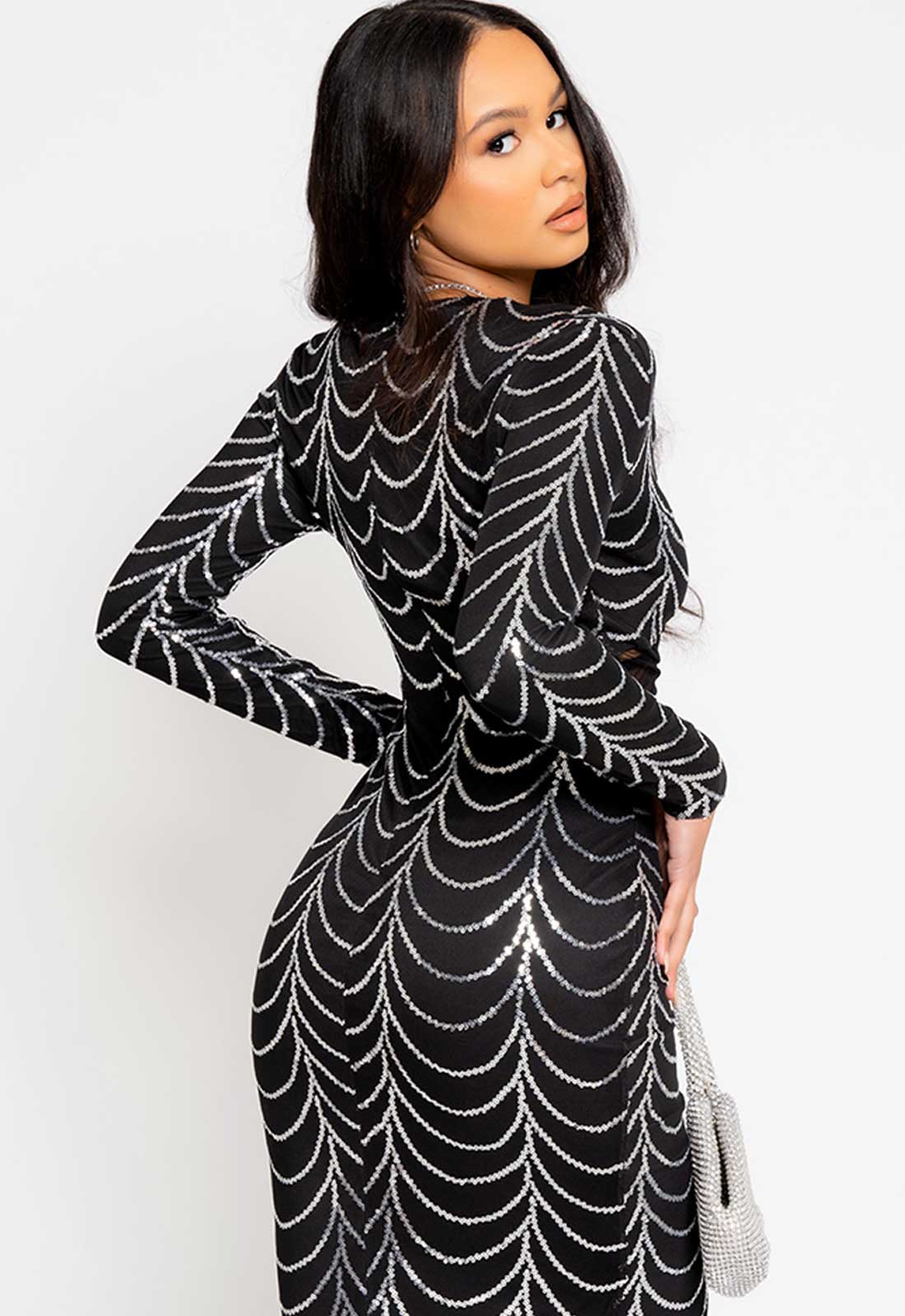 Nazz Collection Silver Darkest Secret Maxi Dress-112400