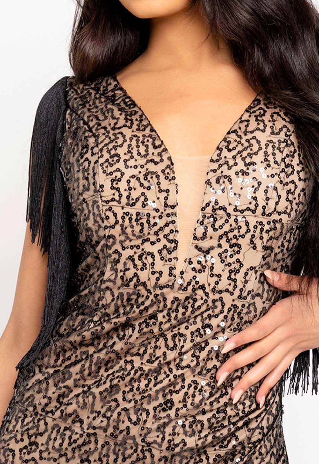Nazz Collection Black Next Level Sequin Mini Dress-112156