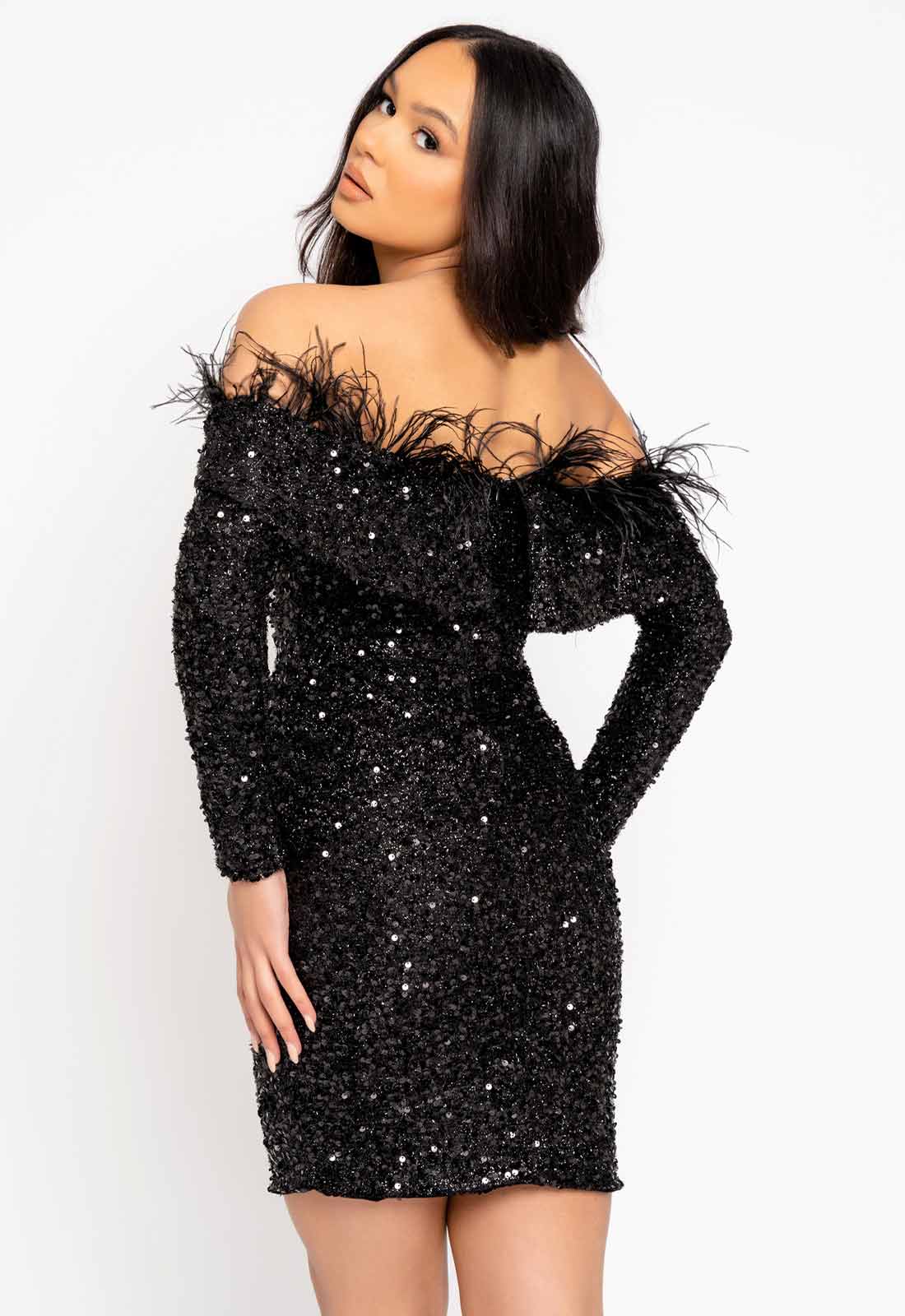 Nazz Collection Black Guestlist Sequin Mini Dress-112145