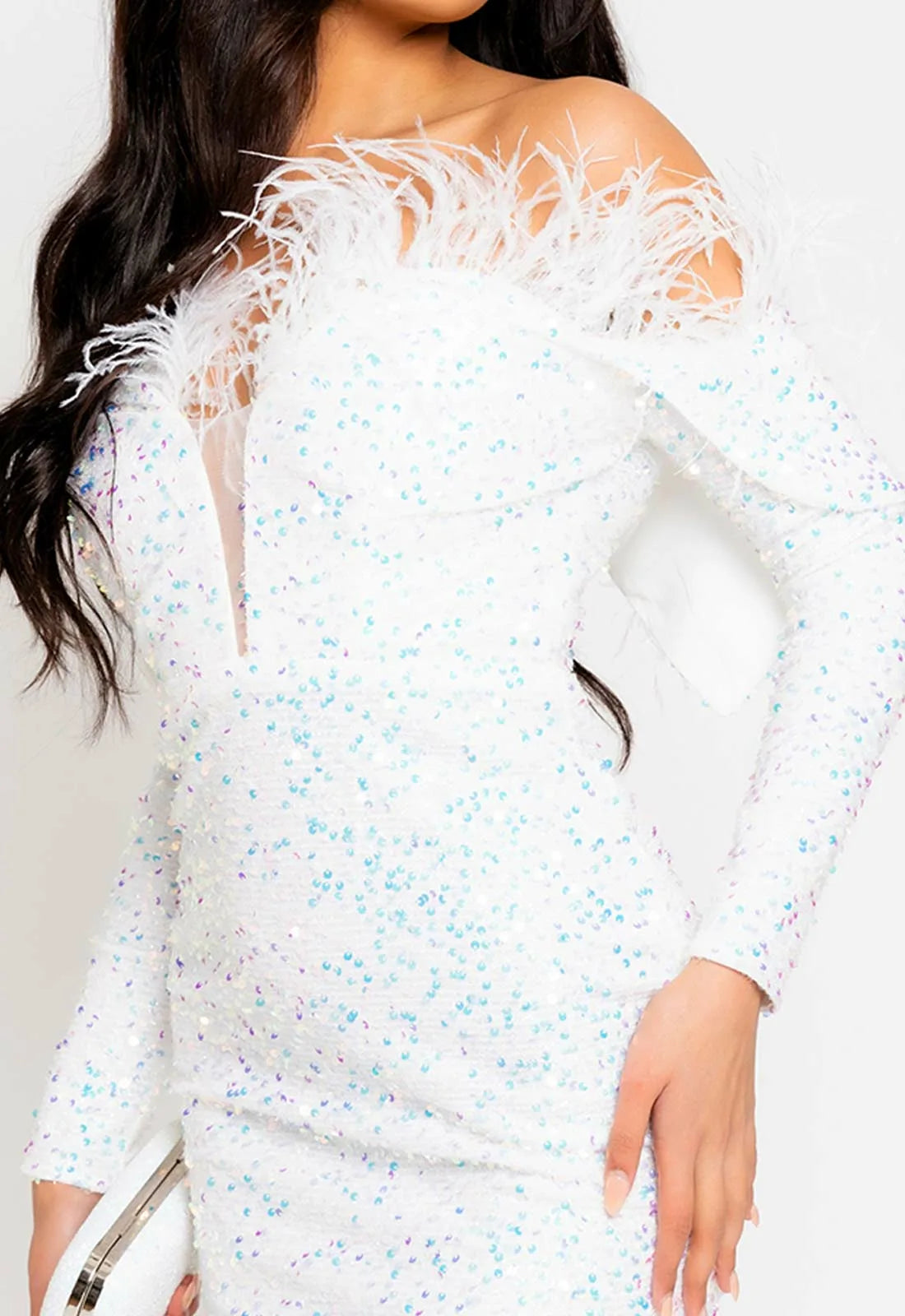 Nazz Collection White Guestlist Sequin Mini Dress-112108