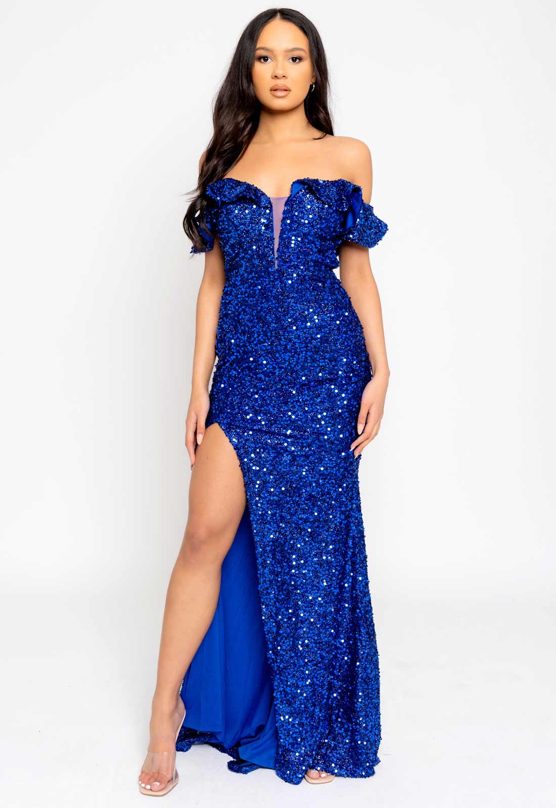 Nazz Collection Blue Eclipse Sequin Maxi Dress