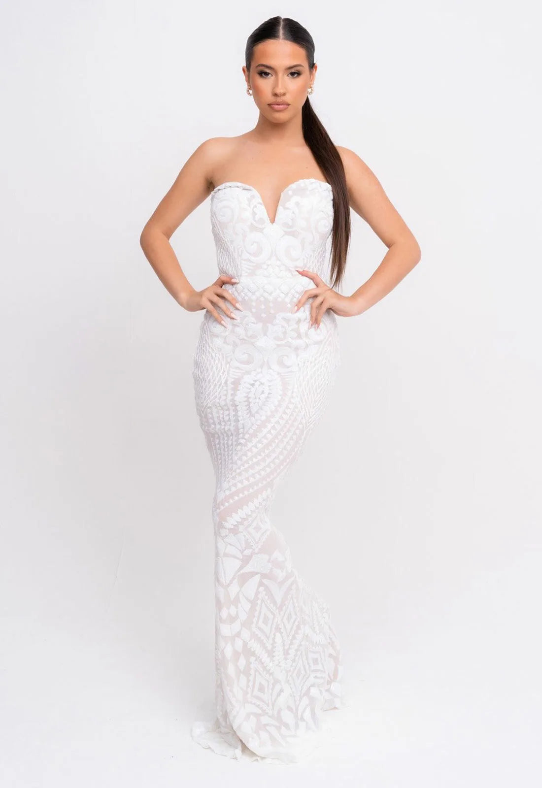 Nazz Collection White Kenza Maxi Dress-0