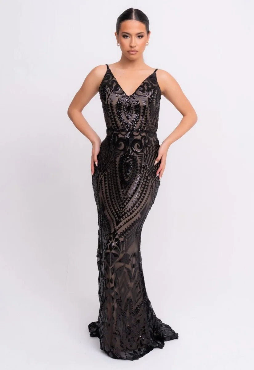 NAZZ Collection Black Spotlight Maxi Dress