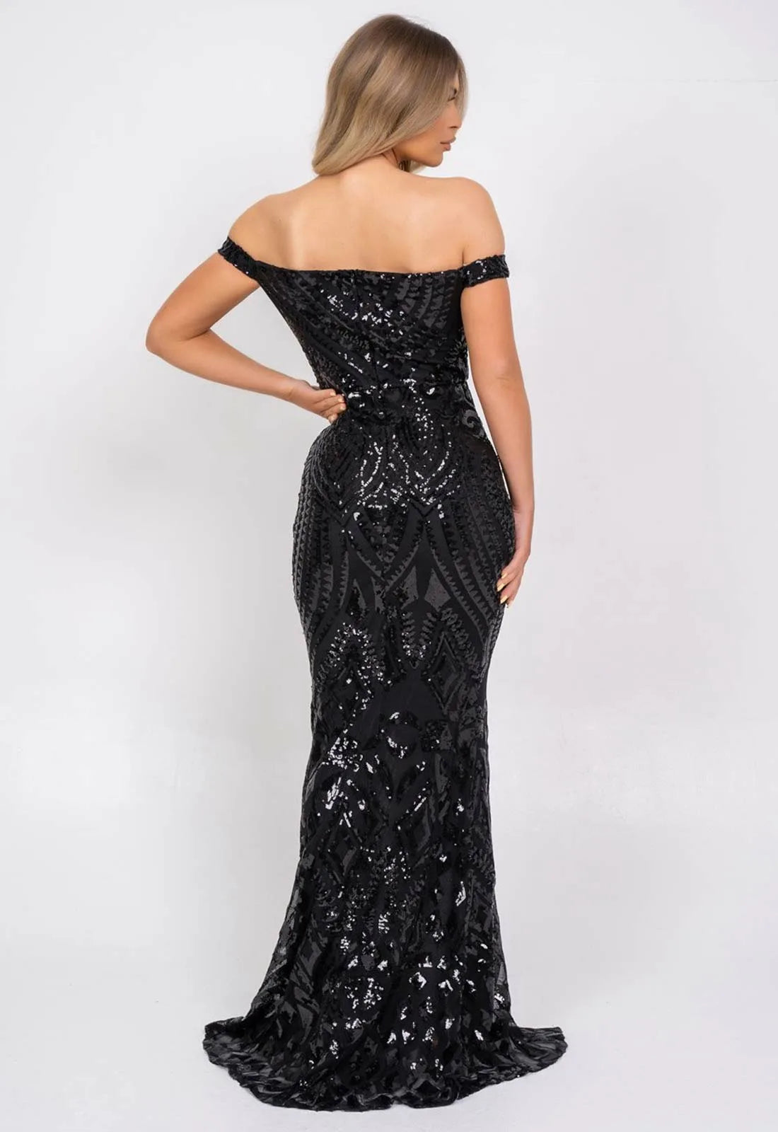 Nazz Collection Black Angelika Sequin Maxi Dress-99986