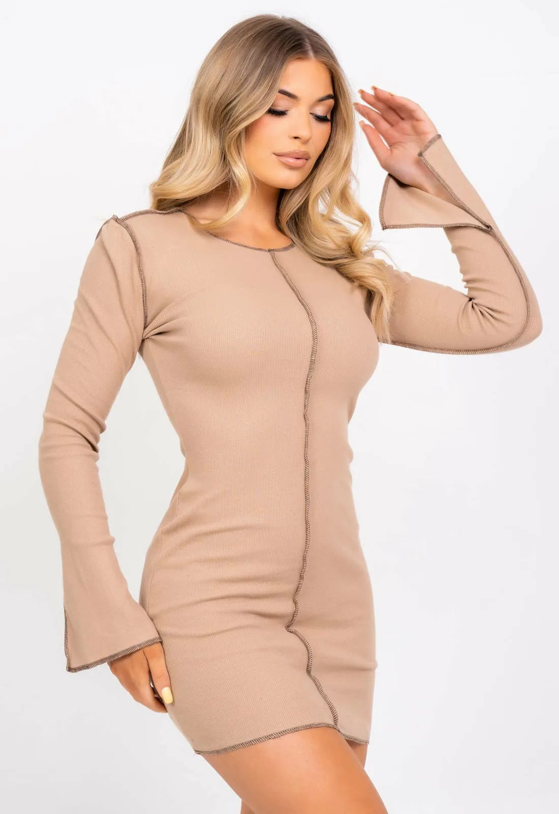 Nazz Collection Sand Material Girl Mini Dress-101503