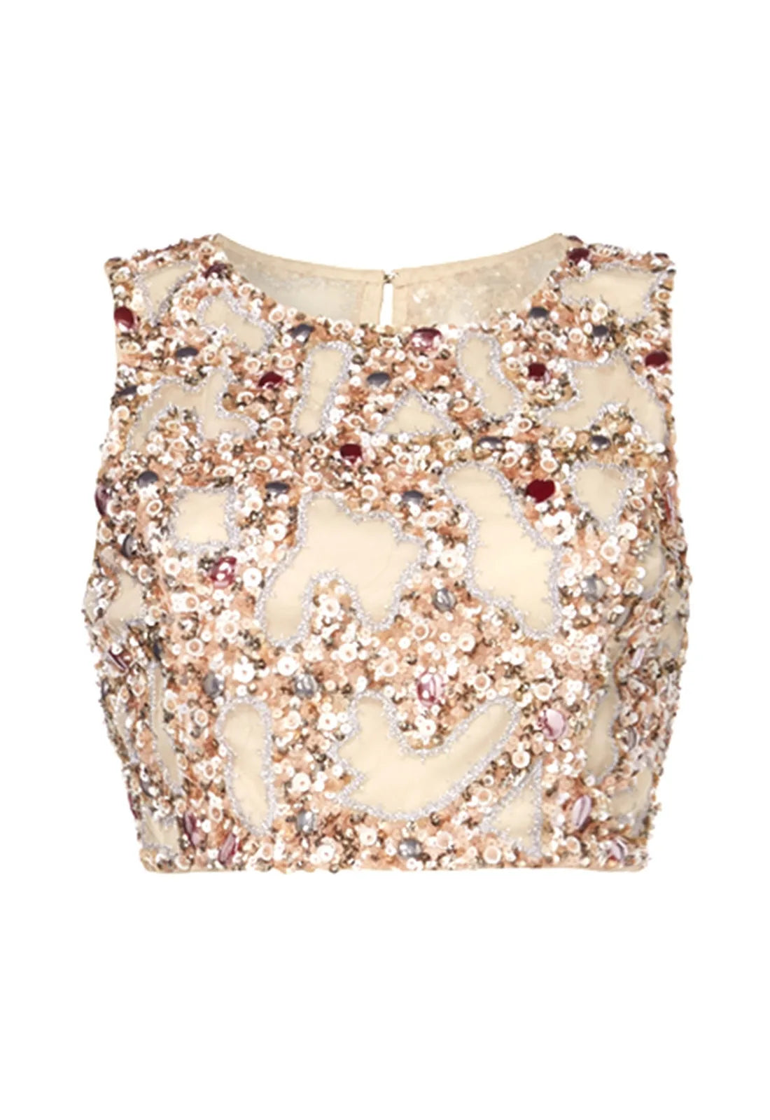 Raishma Embellished Crop Top in Blush-13133
