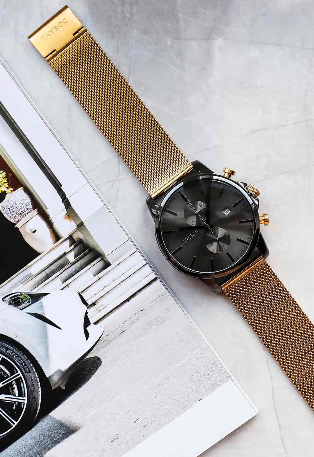 Tayroc Rapture Mens Gold Dress Watch