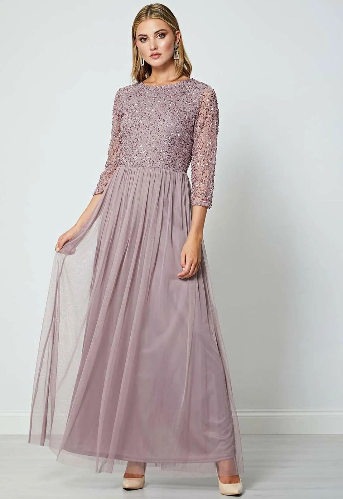 ANGELEYE Lavender Clara Sequin Maxi Dress-0