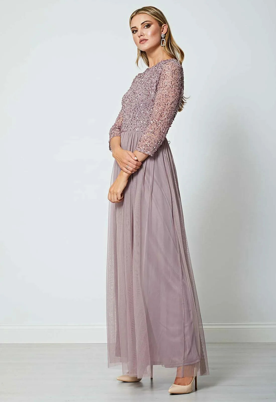 ANGELEYE Lavender Clara Sequin Maxi Dress-64153