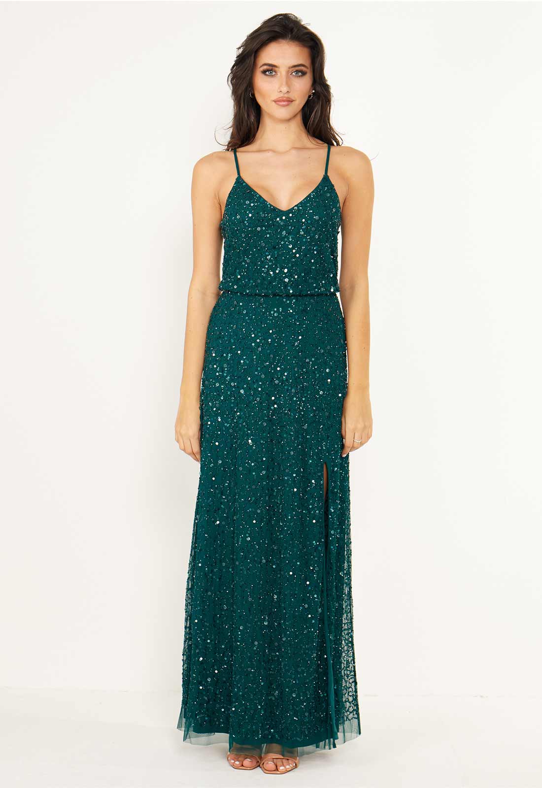 ANGELEYE Emerald Piana Sequin Maxi Dress-110187