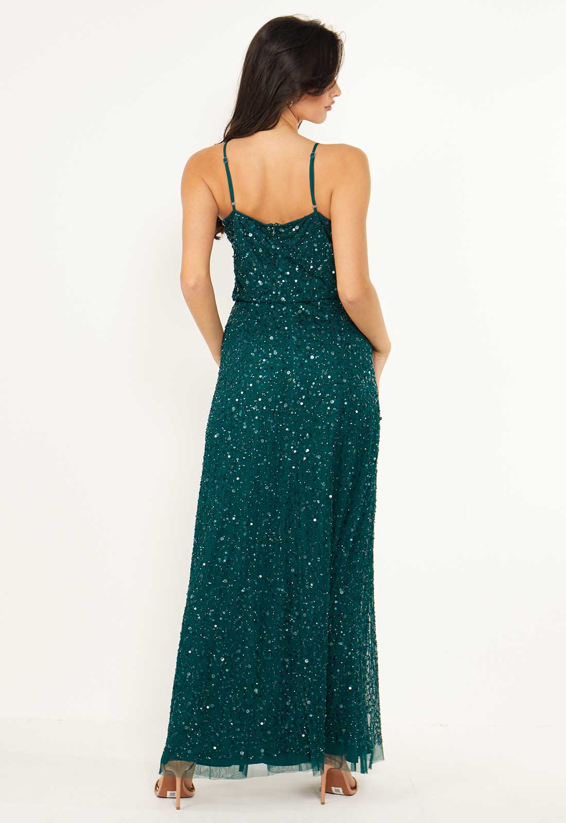 ANGELEYE Emerald Piana Sequin Maxi Dress-110188