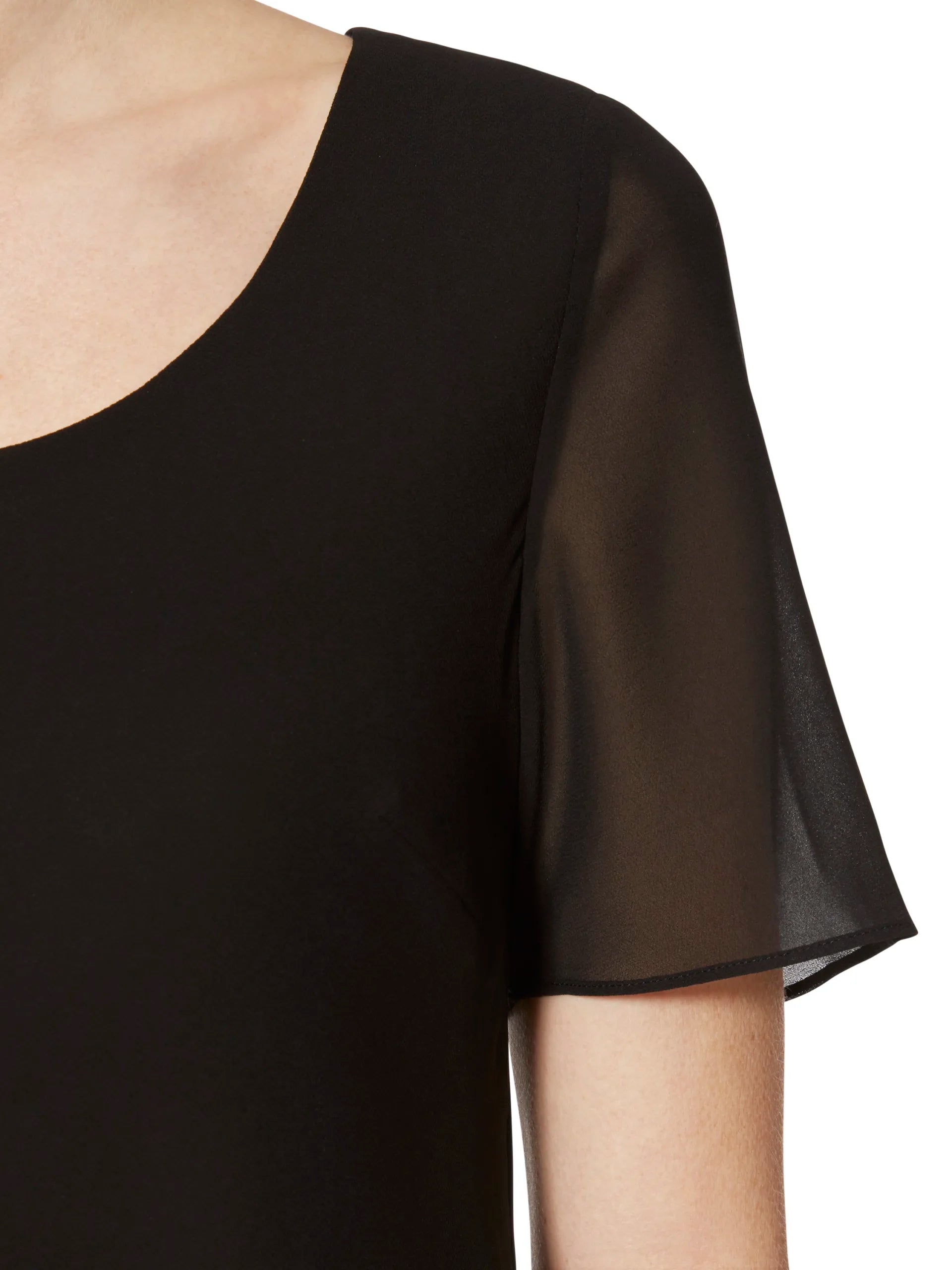 Gina Bacconi Black Triple Layer Chiffon Top