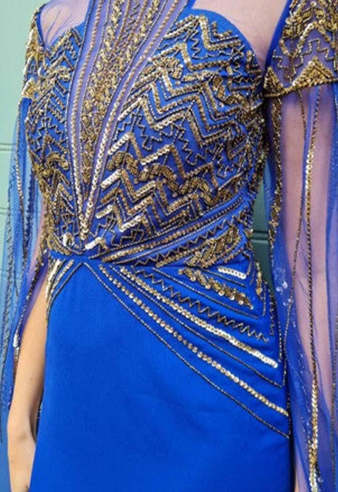 Raishma Couture Blue Skye Embellished Maxi Dress-112548