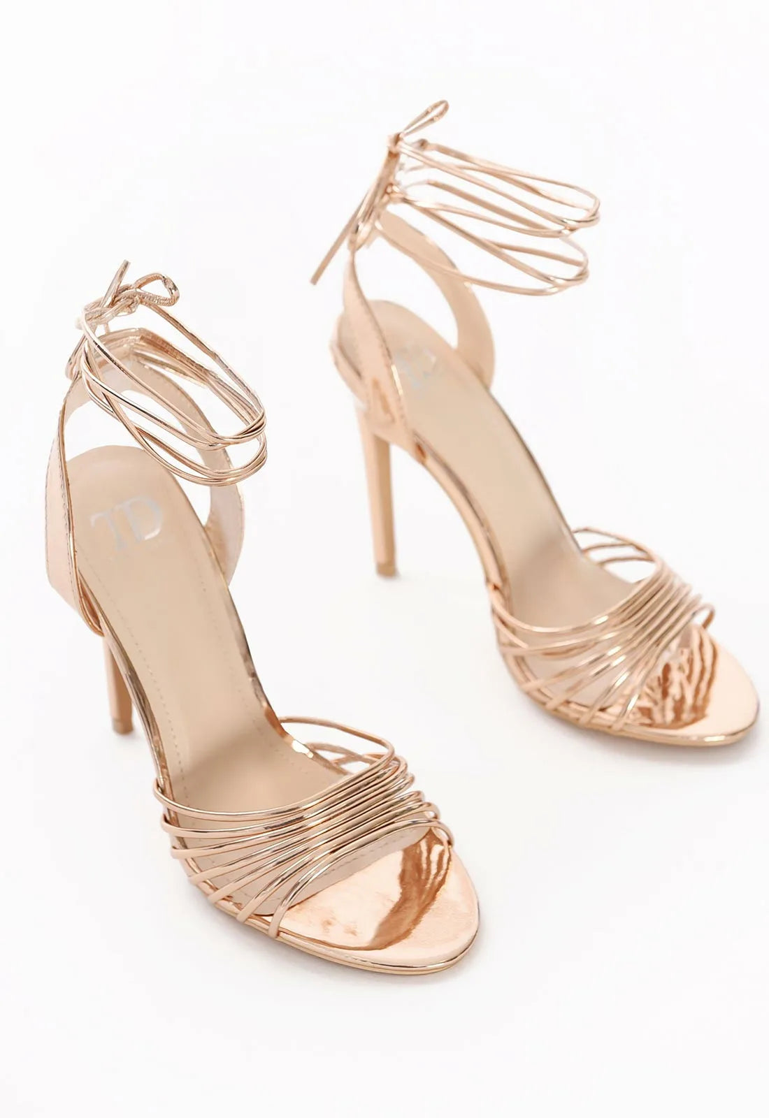 True Decadence Rose Gold Metallic Heels-0