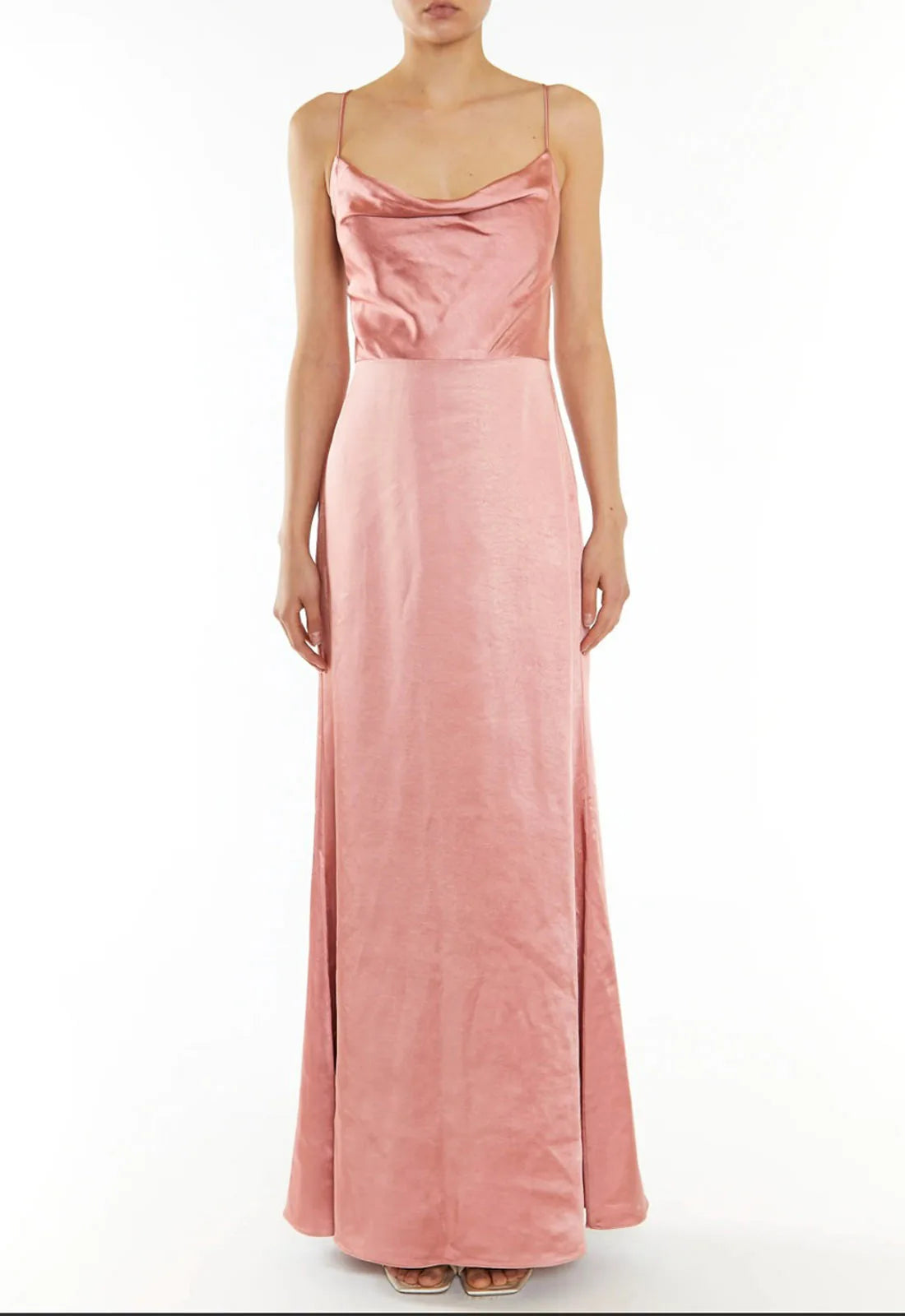 Vivian Peach Cowl neck Maxi Dress