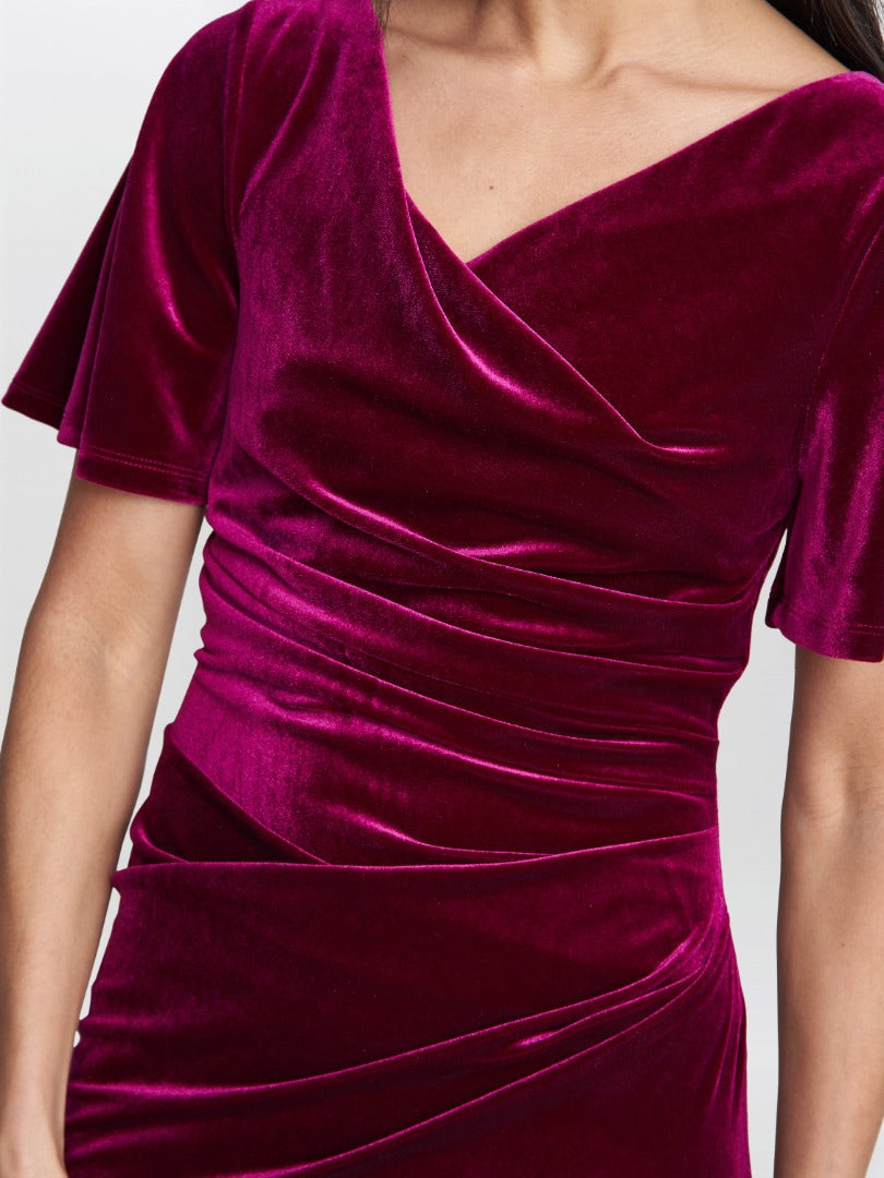 Gina Bacconi Minka Velvet Maxi Dress With Cowl Neck