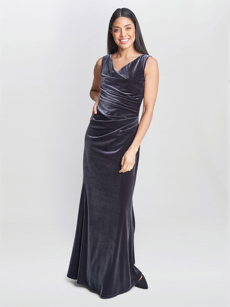 Gina Bacconi Selena Velvet Maxi Dress