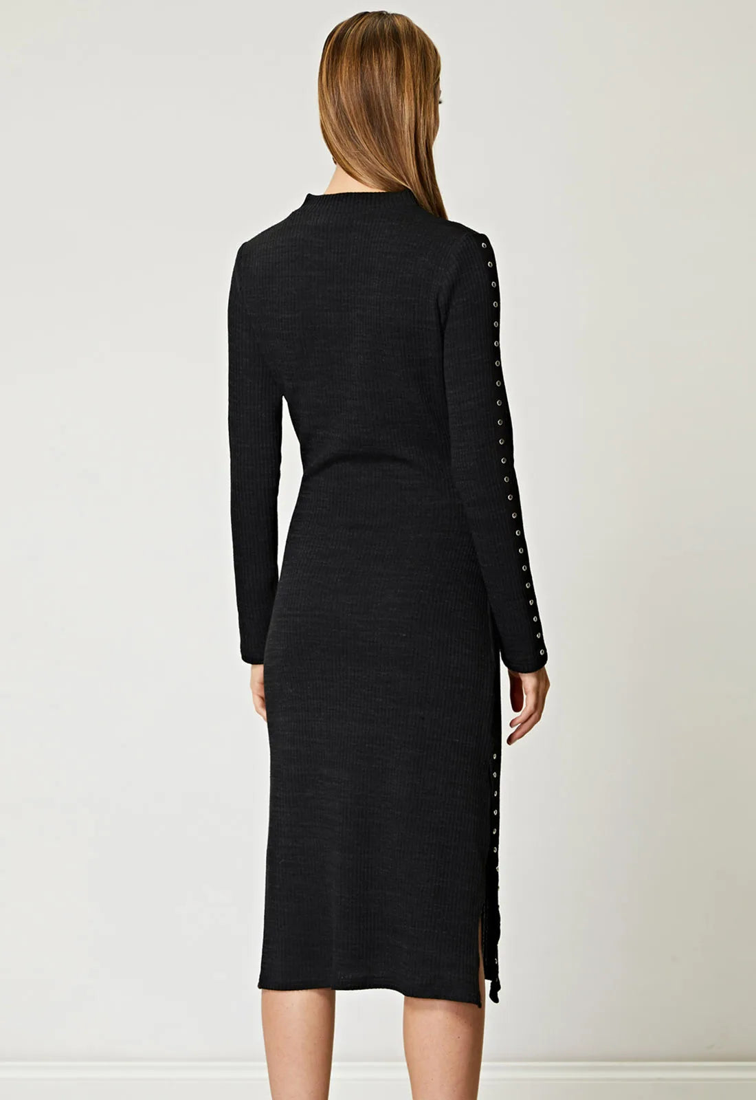 ANGELEYE Black Knit Midi Dress-94539
