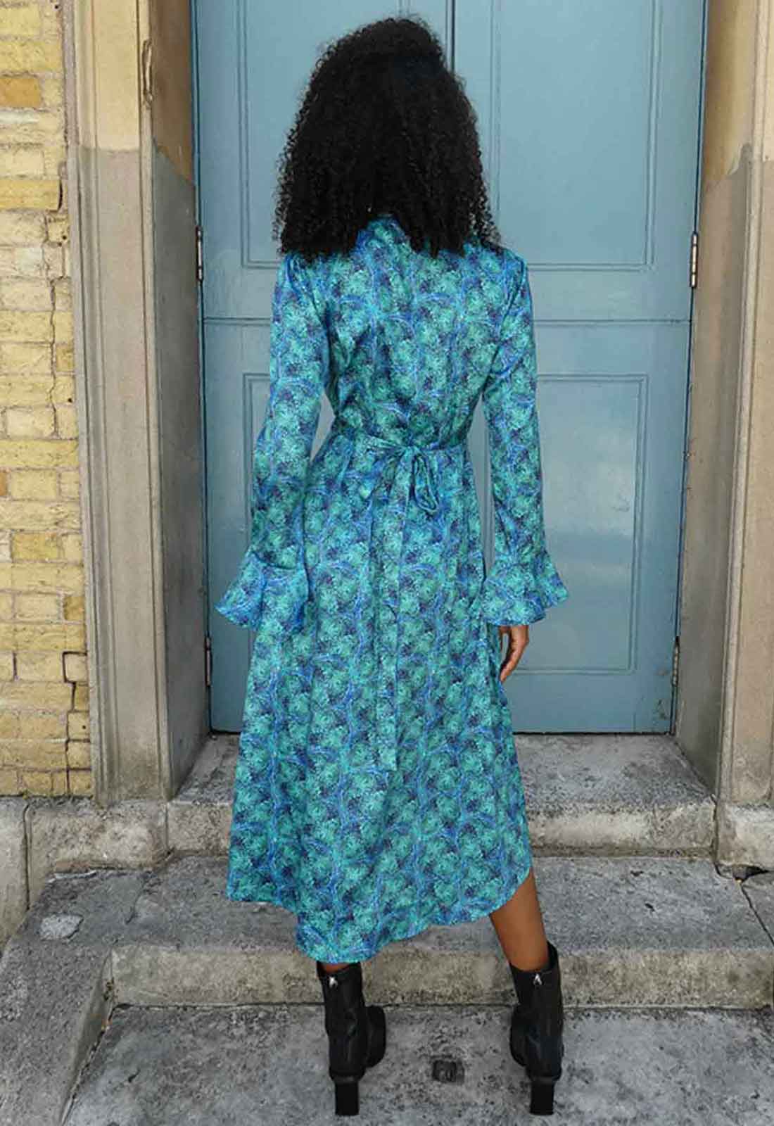 Raishma Couture Blue Zofia Print Dress-116541