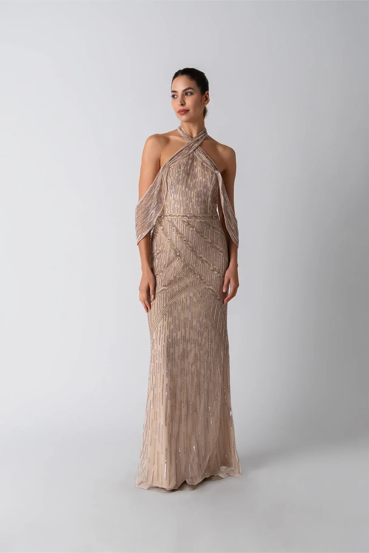 Raishma Couture Nude Mia Nude Gown