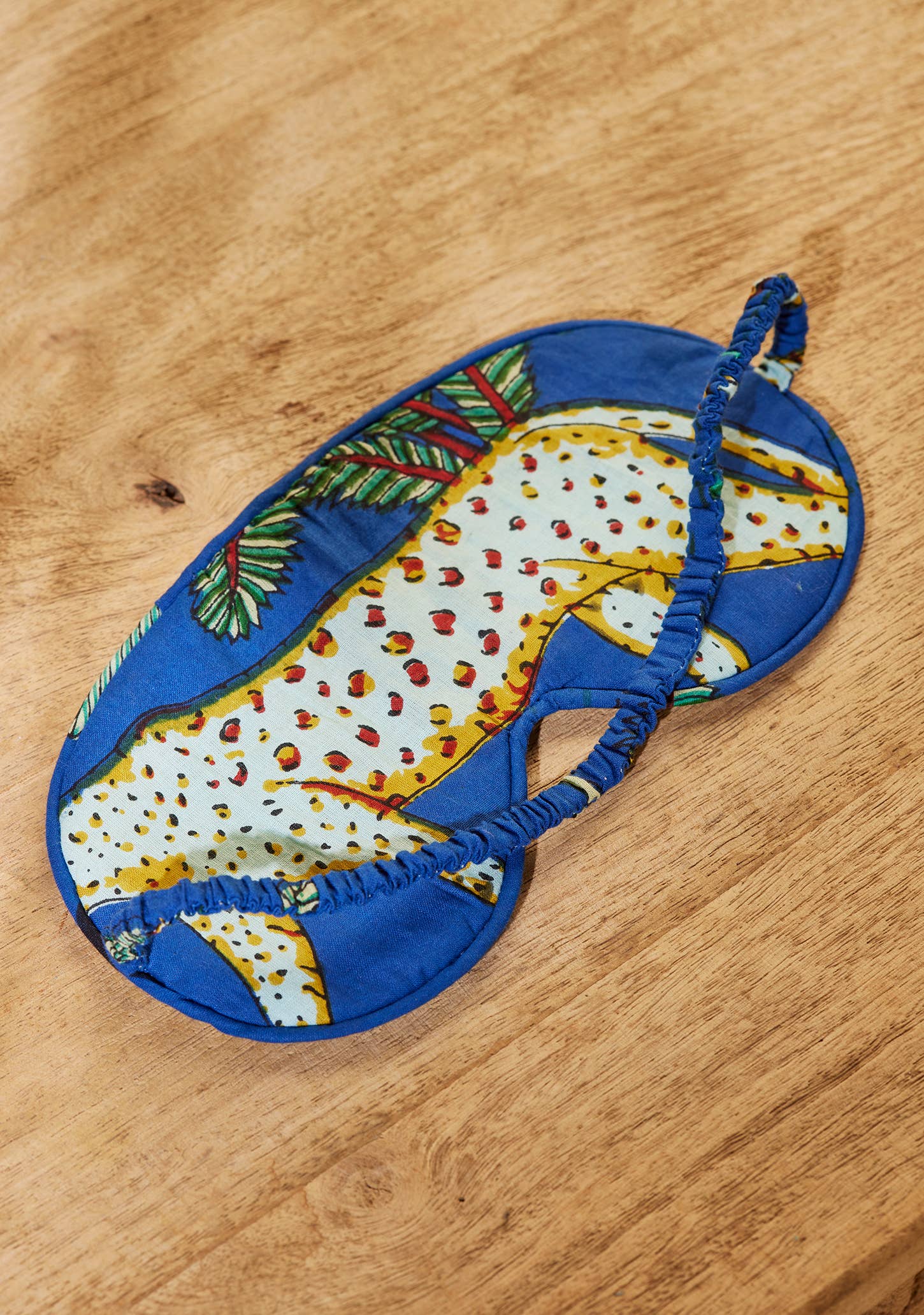 Soul Of Sita Jungle Print Eye Mask: Jade, Blue And White