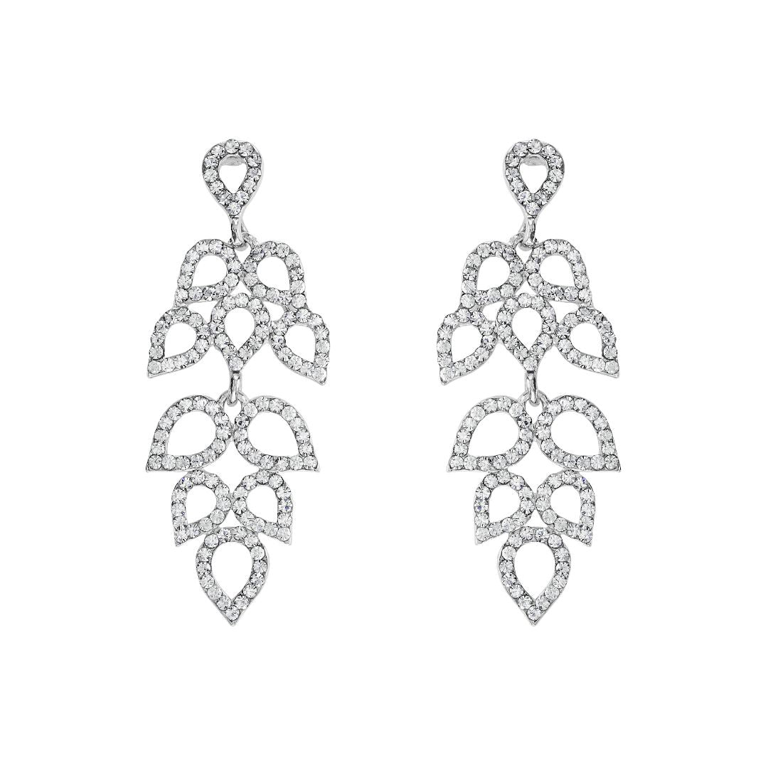 loveRocks Filigree Crystal Leaves Chandelier Earring