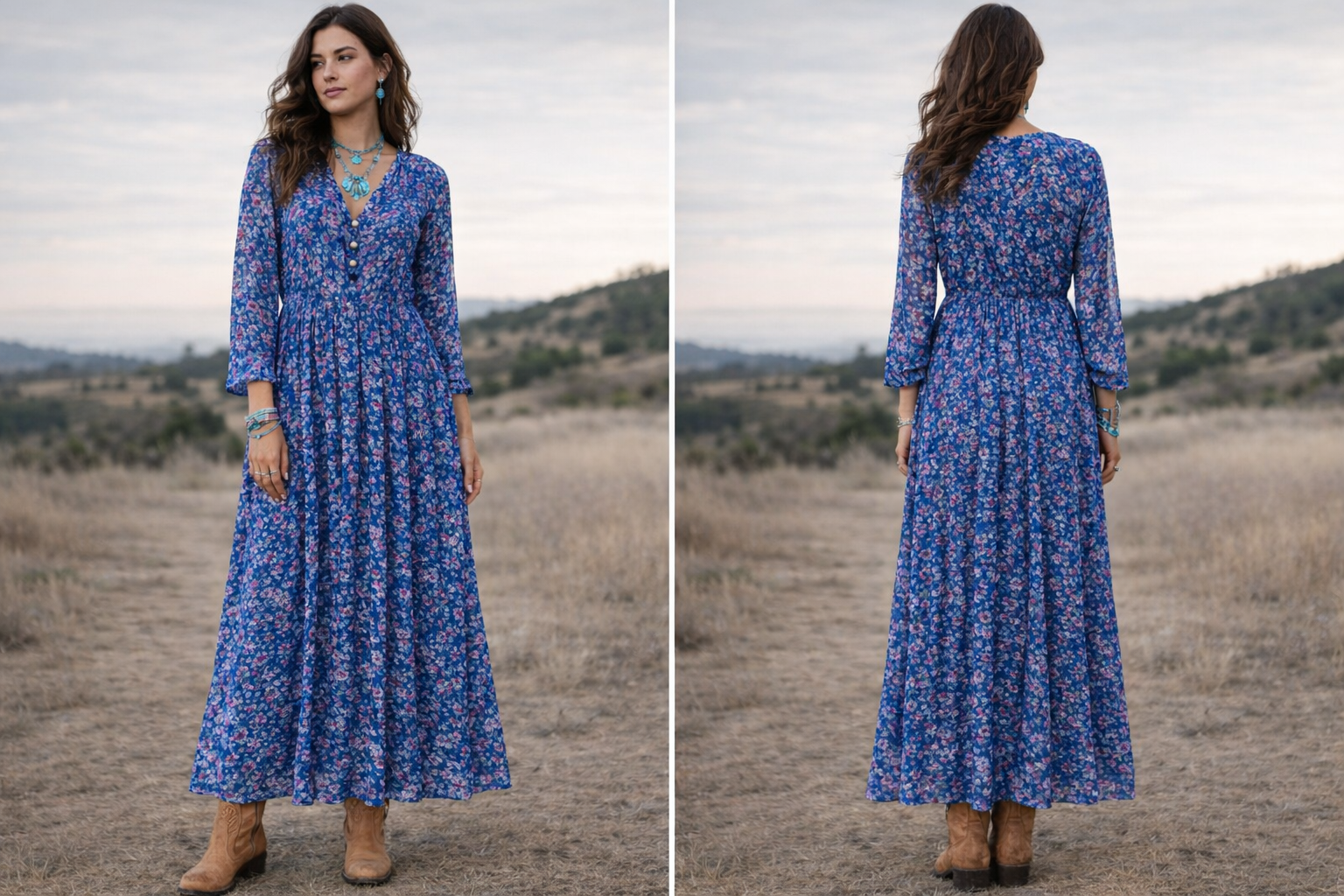 Soul Of Sita Inky Blue Cotton / Silk Mix Maxi Dress And Separate Under Vest. With Side Pockets. Beautiful Breathable Fabric.