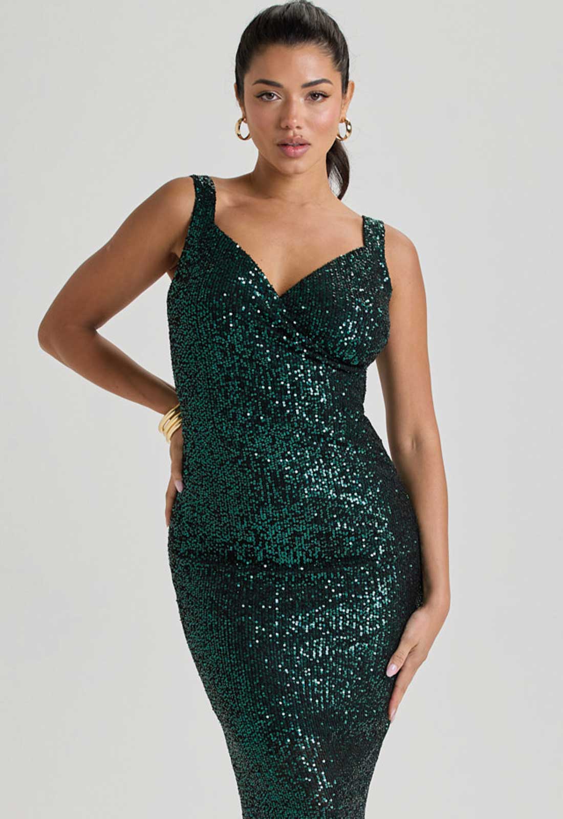 LBD Collection Green Ruby Sequin Dress