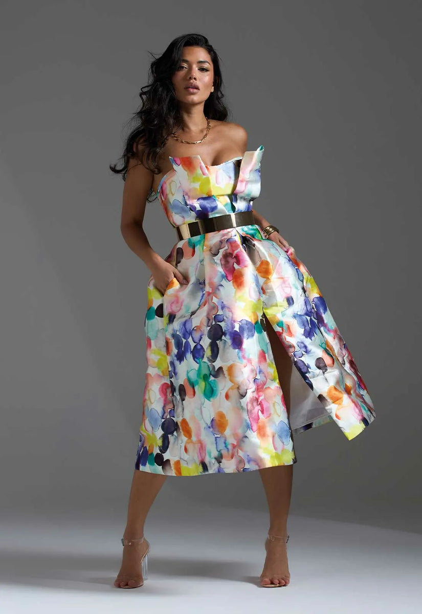 Maura print bardot sales dress