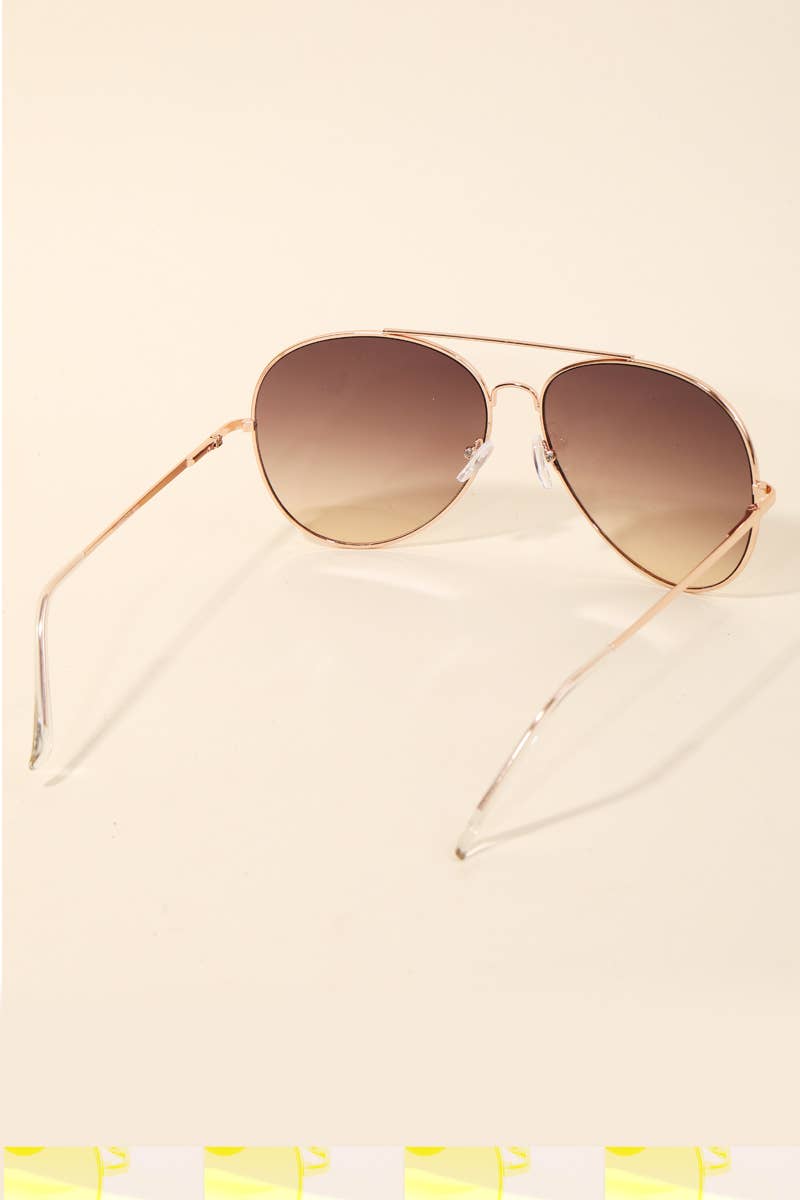 Oversized Double Bridge Fashion Aviator Sunglasses: MULTI