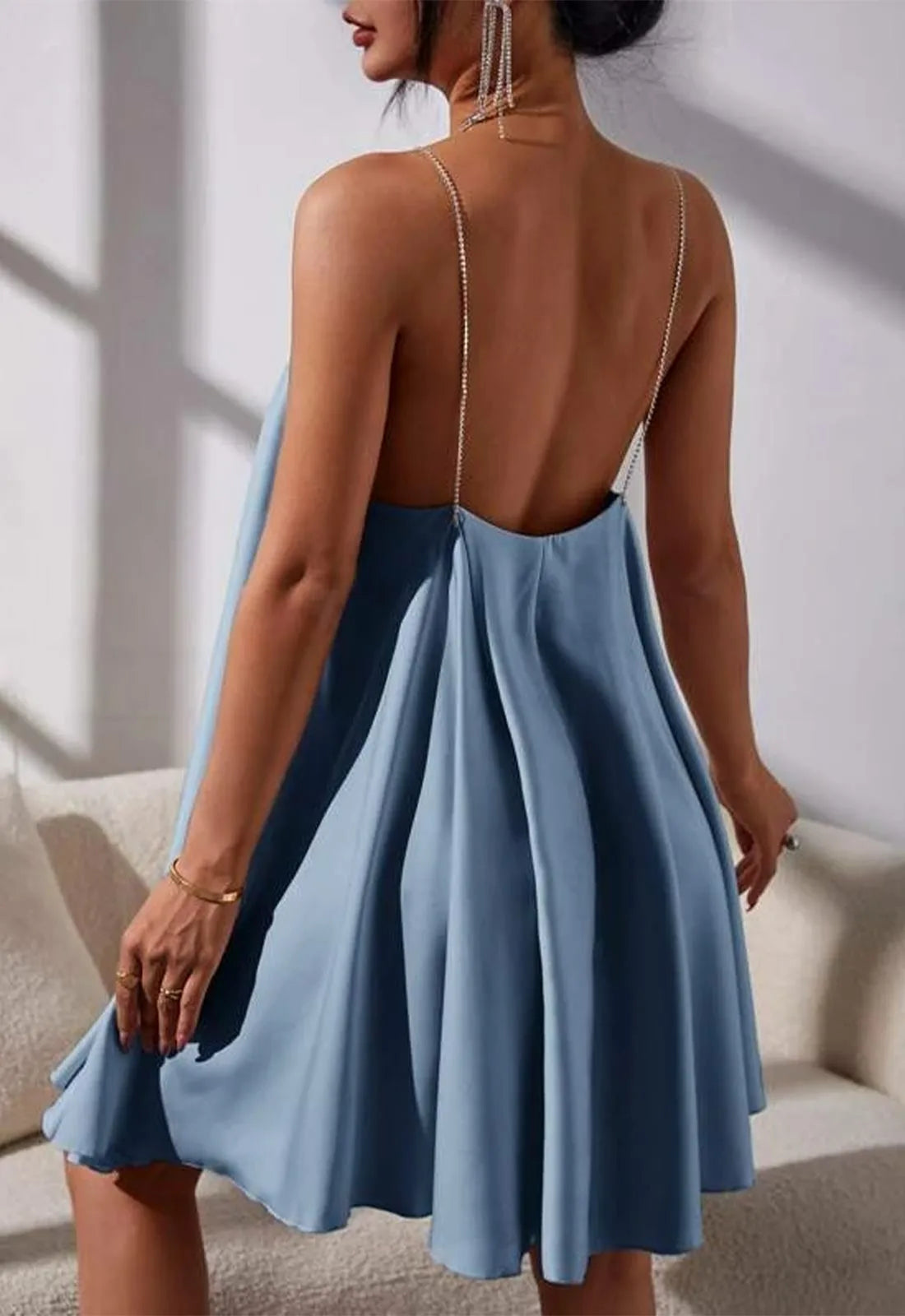 Nazz Blue Marbella Mini Dress-115664
