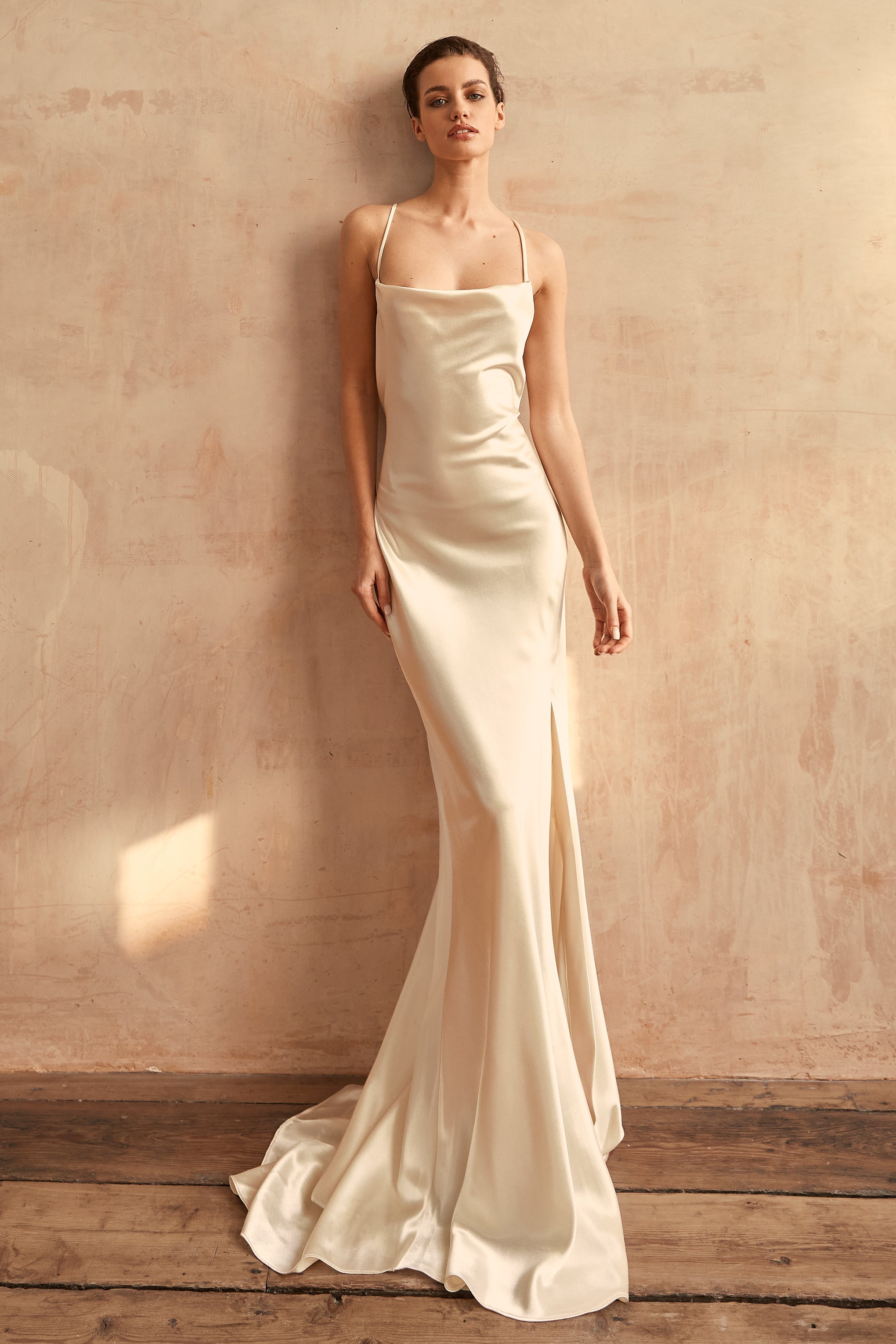 Pippa Ivory Bridesmaid Cowl-Neck Slip Dress-image-3