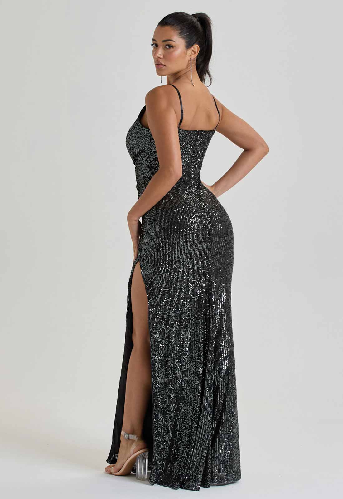 LBD Collection Gunmetal Hollywood Sequin Dress