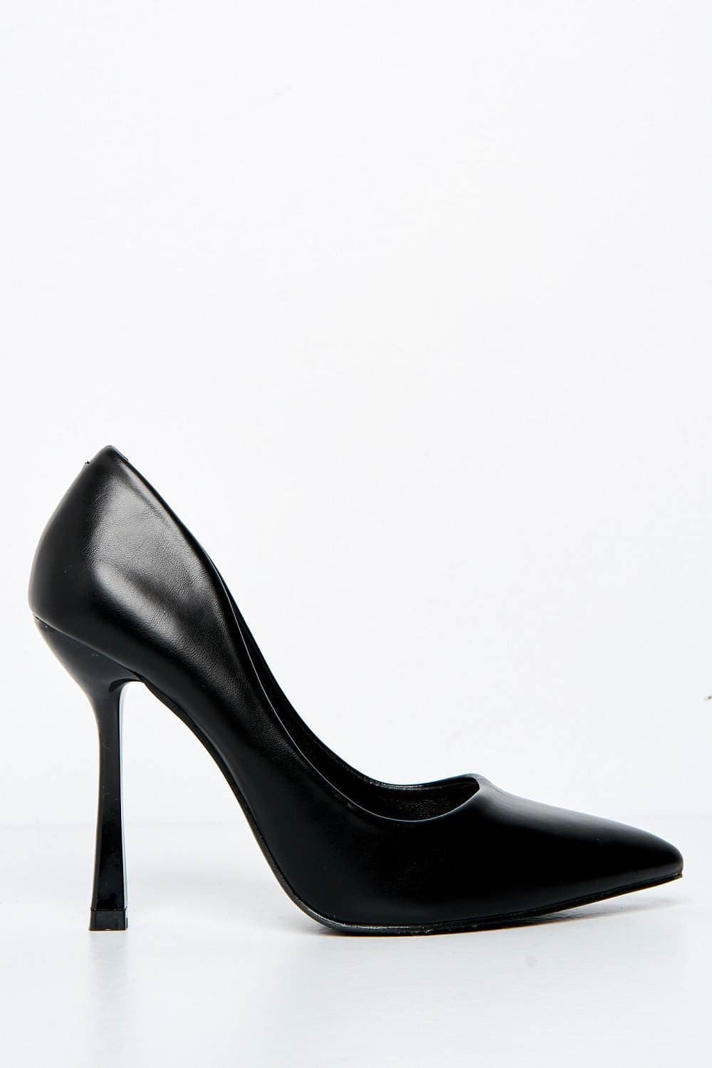 Gina Spool Heel Court Shoes in Black Matt Heels Miss Diva 