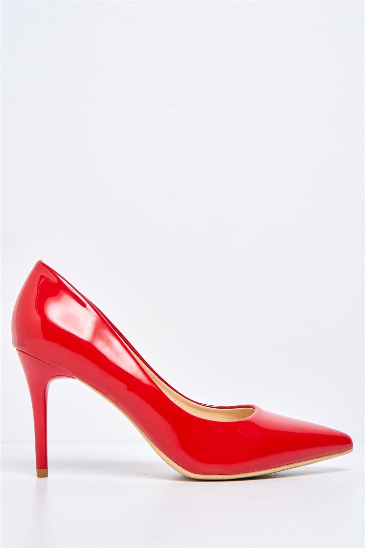 Miss Diva Ingrid Pointed Toe Court Heels in Red Patent