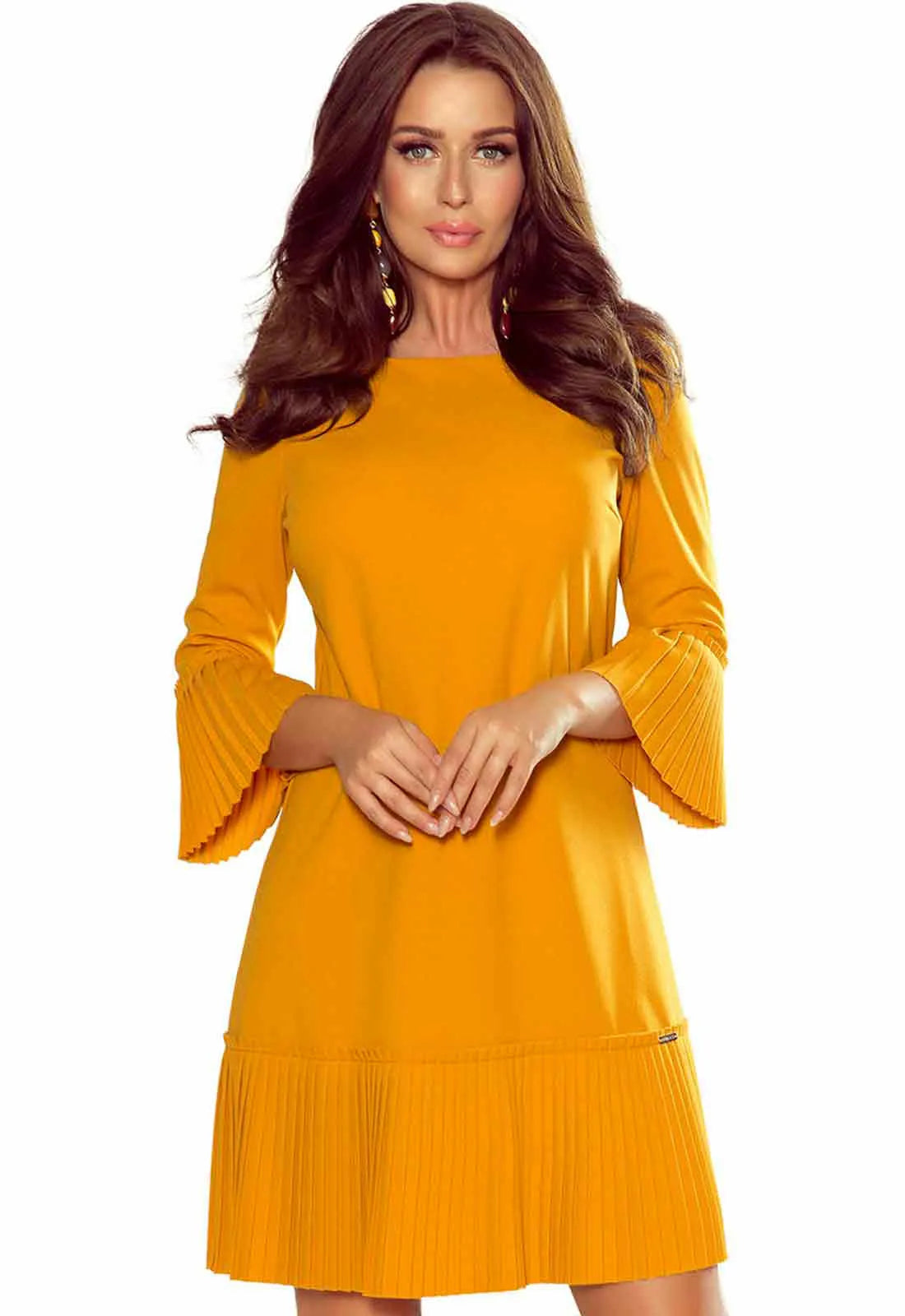 LBD Exclusive Mustard Lucy Shift Dress-116938