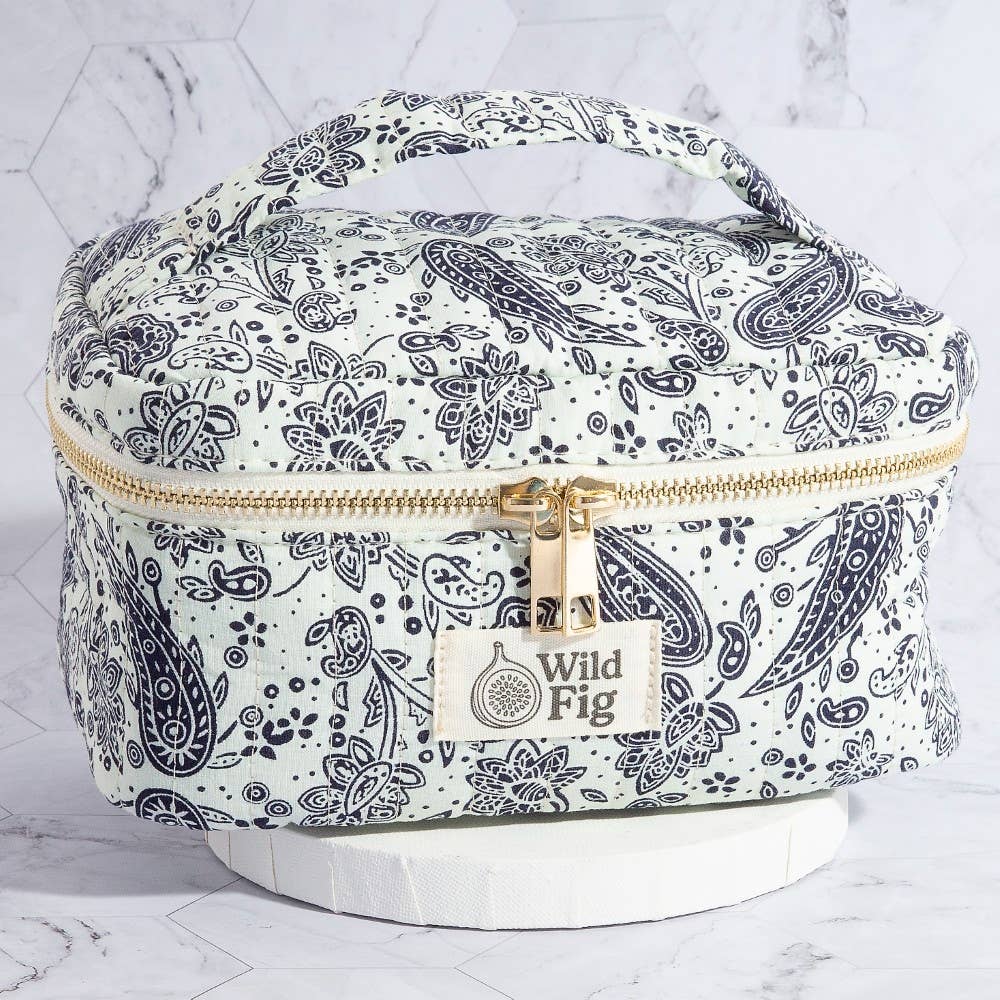 Soul Of Sita Paisley Pattern Makeup Case Cosmetic Bag: Bk