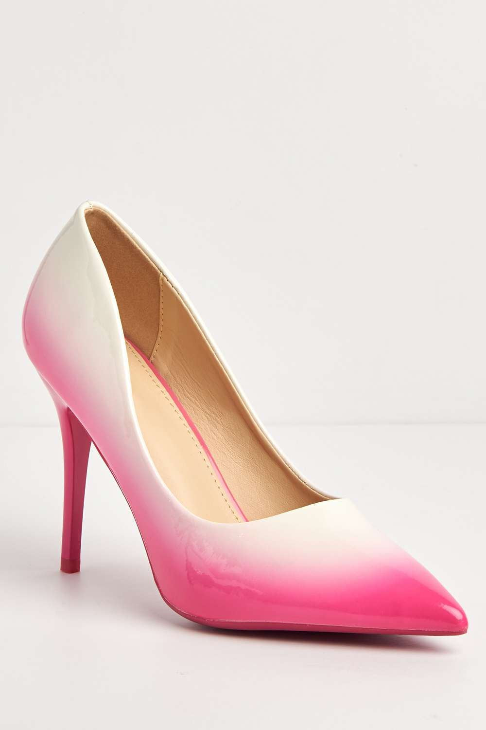 Miss Diva Pink Dua Two Tone Pointed Toe Court Shoes