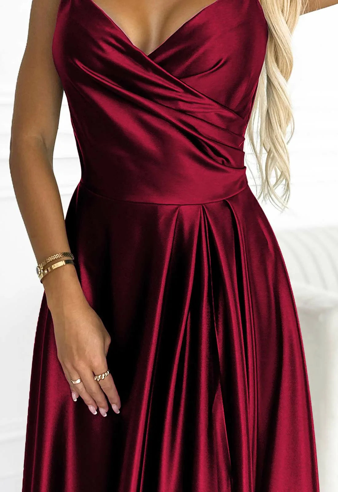 LBD Exclusive Burgundy Chiara Satin Maxi Dress