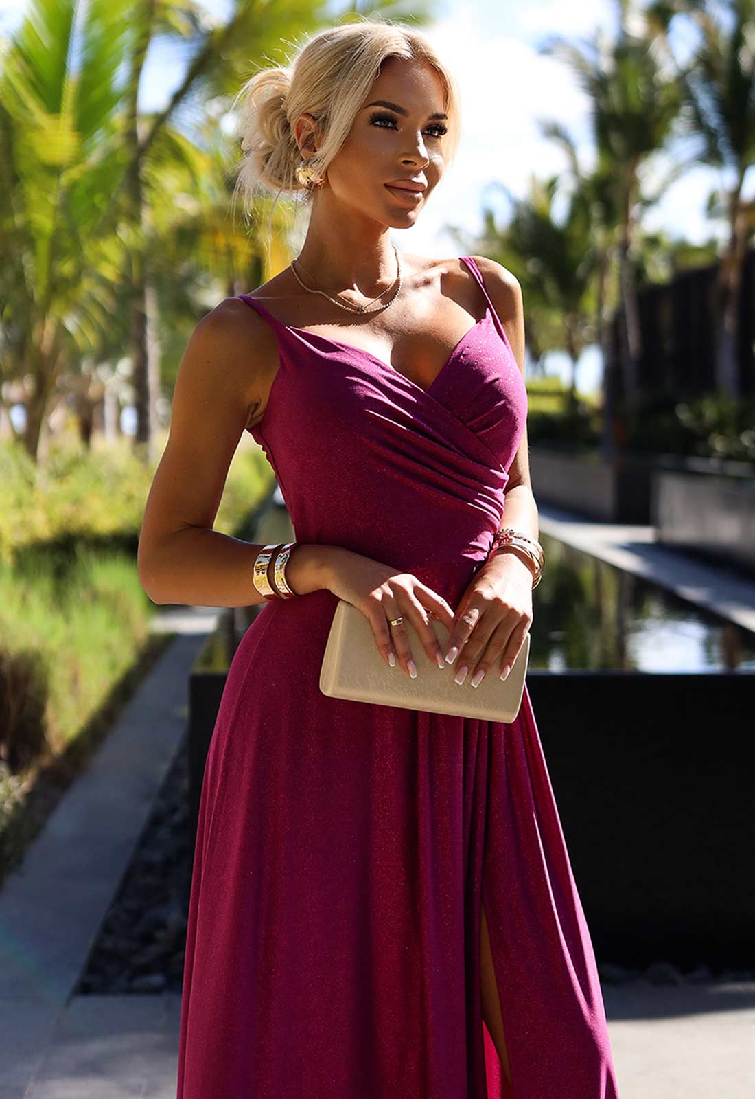 LBD Exclusive Fuschia Pink Chiara Maxi Dress