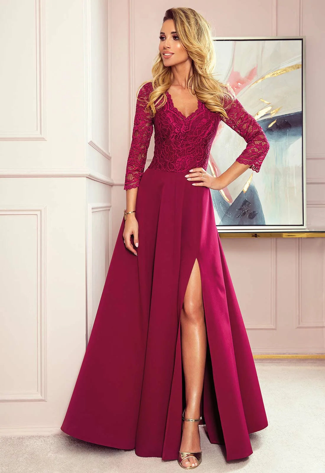 LBD Exclusive Burgundy Amber Maxi Dress