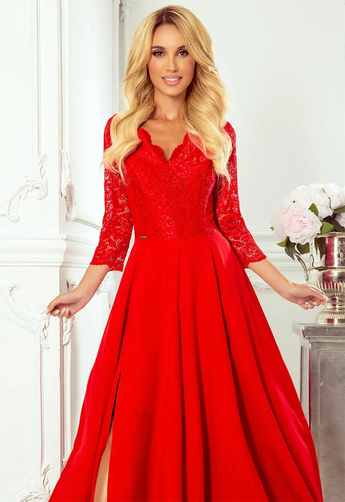 LBD Exclusive Red Amber Maxi Dress