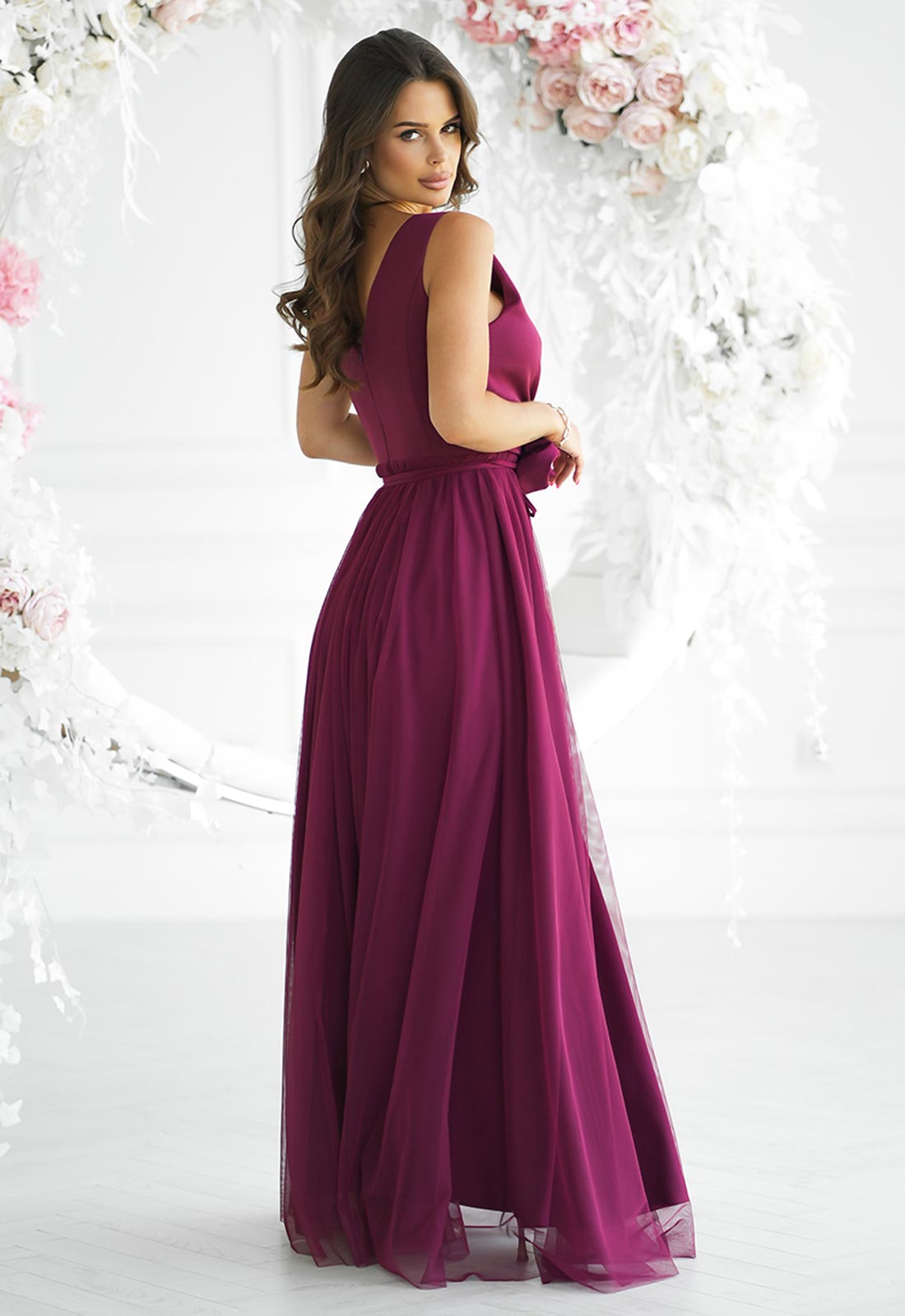 LBD Exclusive Burgundy Angelina Tulle Dress