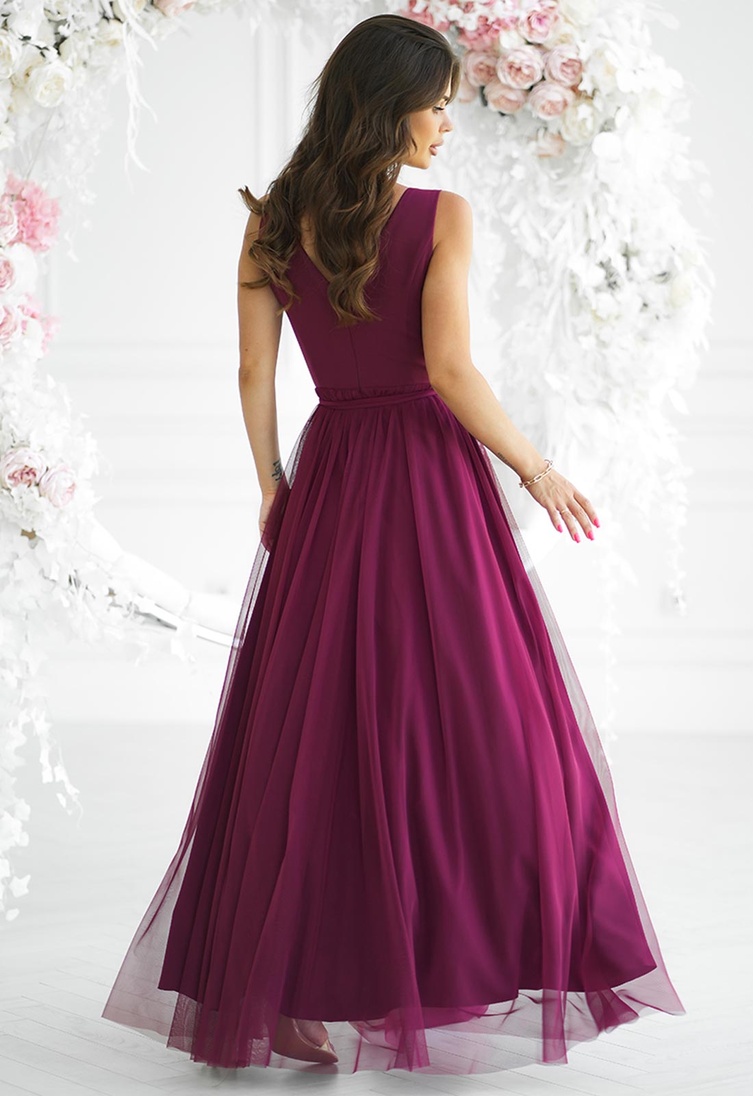 LBD Exclusive Burgundy Angelina Tulle Dress